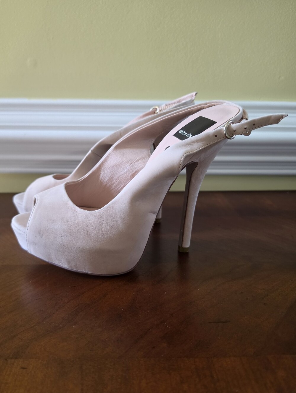 dolce vita Women's Blush Peep-Toe Slingback Heels Sz-8.5